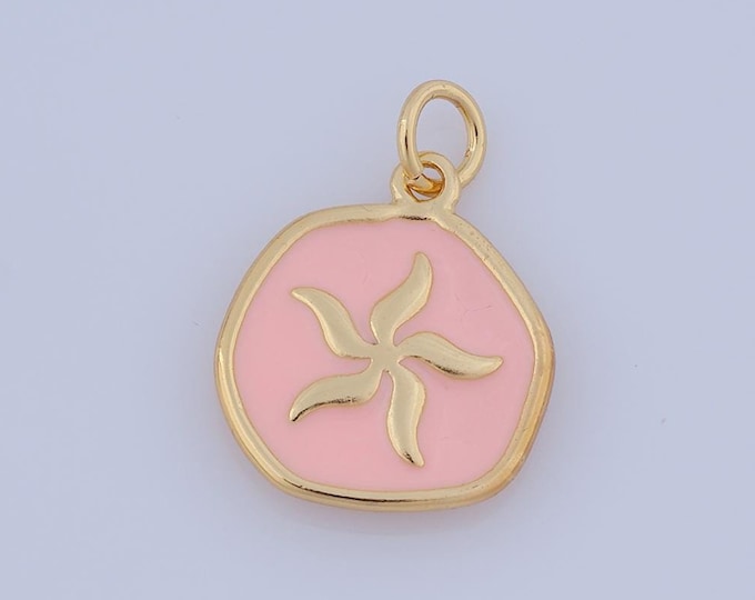 1 pcs Gold Enamel Starfish Pendant,18K Gold Filled Starfish Charm,Starfish Charm DIY Bracelet Necklace Jewelry Making Findings Supply