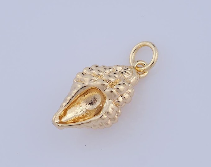 1 pcs Gold Conch Pendant,18K Gold Filled Conch Charm,Conch Charm DIY Bracelet Necklace Jewelry Making Findings Supply