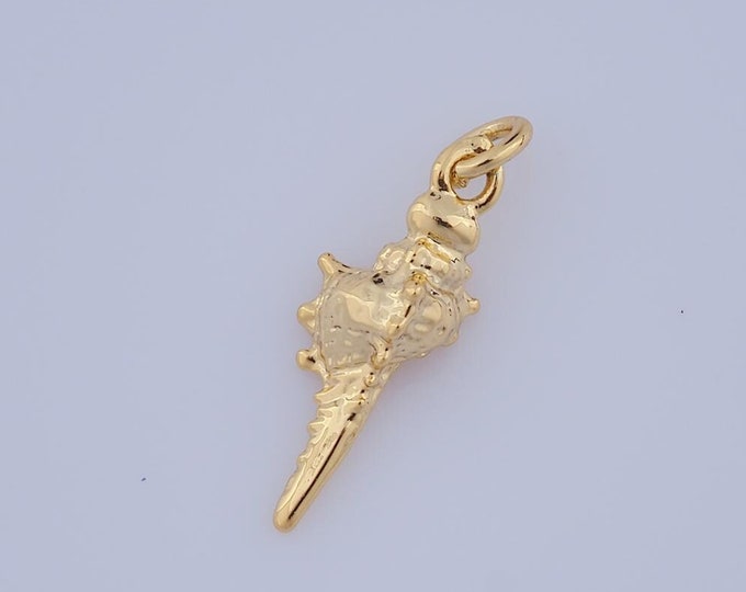 1 pcs Gold Conch Pendant,18K Gold Filled Conch Charm,Conch Charm DIY Bracelet Necklace Jewelry Making Findings Supply