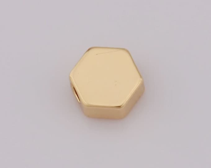 5pcs 18K Gold Filled Pentagonal Spacer Beads,Pentagonal Beads,Pentagonal Beads for DIY Jewelry Making Findings Supply