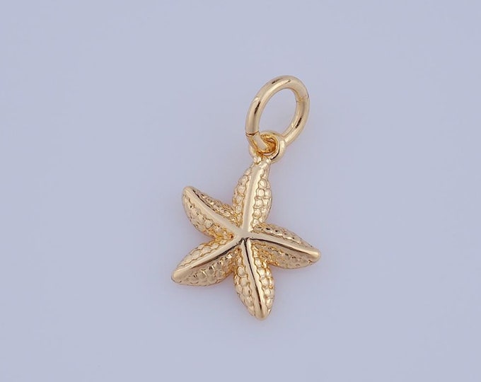 1 pcs Gold Starfish Pendant,18K Gold Filled Starfish Charm,Starfish Charm DIY Bracelet Necklace Jewelry Making Findings Supply
