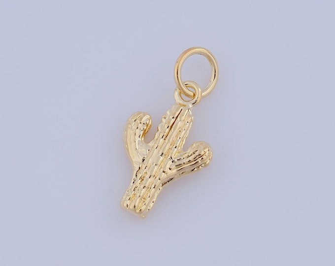 1 pcs Gold Cactus Pendant,18K Gold Filled Cactus Charm,Cactus Charm DIY Bracelet Necklace Jewelry Making Findings Supply