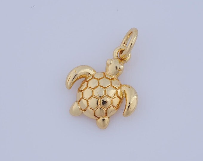 1 pcs Gold Turtle Pendant,18K Gold Filled Turtle Charm,Turtle Charm DIY Bracelet Necklace Jewelry Making Findings Supply