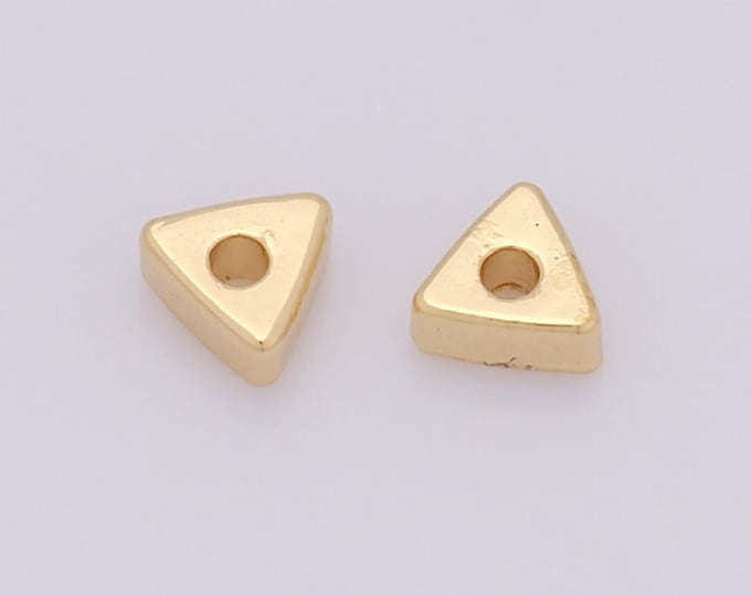 10 pcs 18K Gold Filled Triangular Spacer Beads,Geometric Beads,Triangular Beads for DIY Jewelry Making Findings Supply
