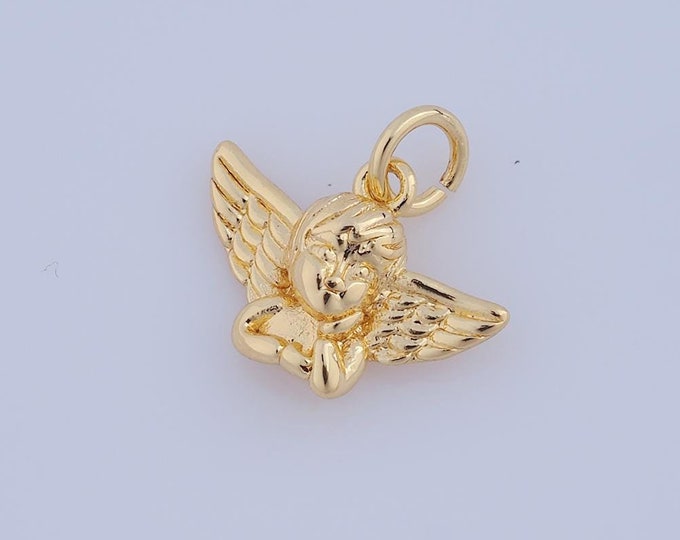 1 pcs Gold Angel Pendant,18K Gold Filled Angel Charm,Angel Charm DIY Bracelet Necklace Jewelry Making Findings Supply
