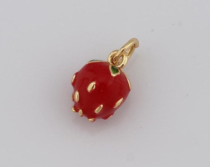 1 pcs Gold Dragon Fruit  Pendant,18K Gold Filled Dragon Fruit Charm,Dragon Fruit Charm DIY Bracelet Necklace Jewelry Making Findings Supply