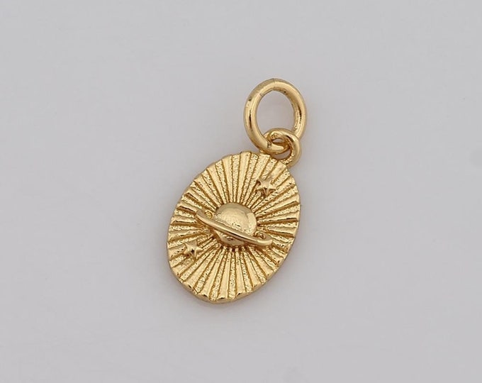 1 pcs Gold Saturn Pendant,18K Gold Filled Star Charm,Saturn Charm DIY Bracelet Necklace Jewelry Making Findings Supply