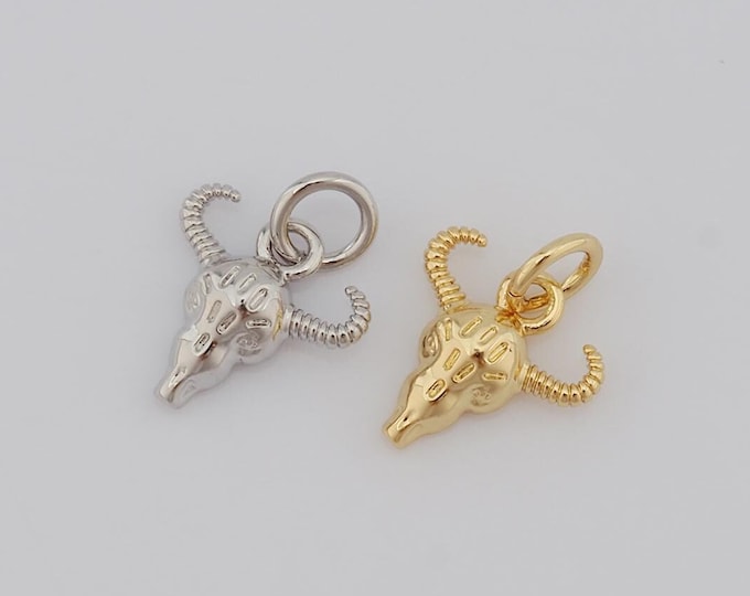 1 pcs Gold Sheep Head Pendant,18K Gold Filled Sheep Head Charm,Sheep Head Charm DIY Bracelet Necklace Jewelry Making Findings Supply