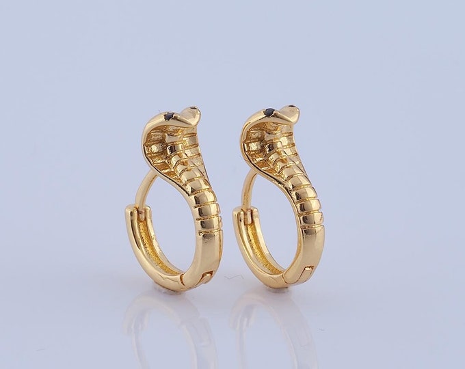 1 pair Gold Snake Earrings,18K Gold Filled Huggie Hoop Earrings,Hoop Earrings,Hypoallergenic Huggie Hoop,Gift for Her