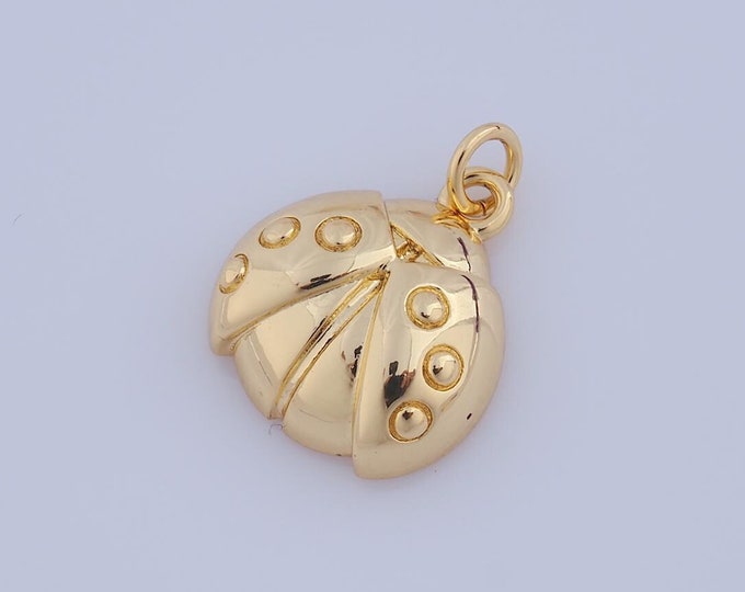 1 pcs Gold Ladybug Pendant,18K Gold Filled Insect Charm,Ladybug Charm DIY Bracelet Necklace Jewelry Making Findings Supply