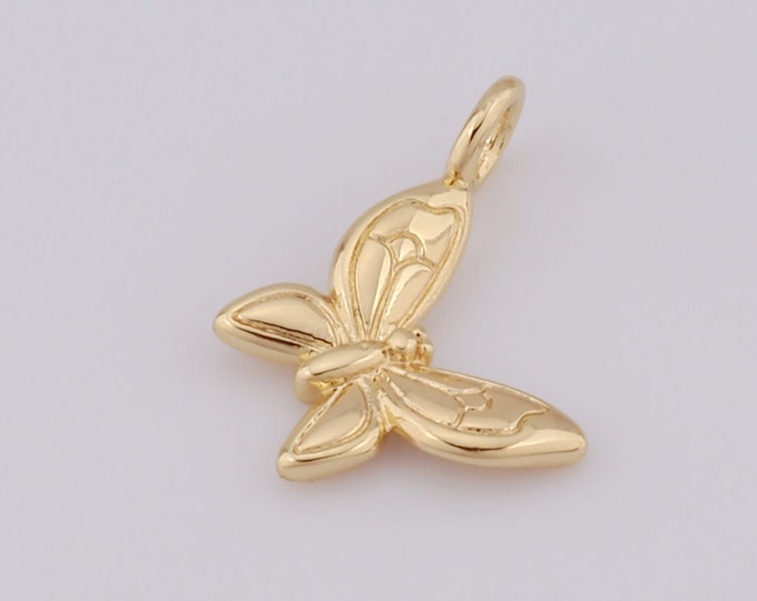 1 pcs Gold Butterfly Pendant,18K Gold Filled Butterfly Charm,Butterfly Charm DIY Bracelet Necklace Jewelry Making Findings Supply
