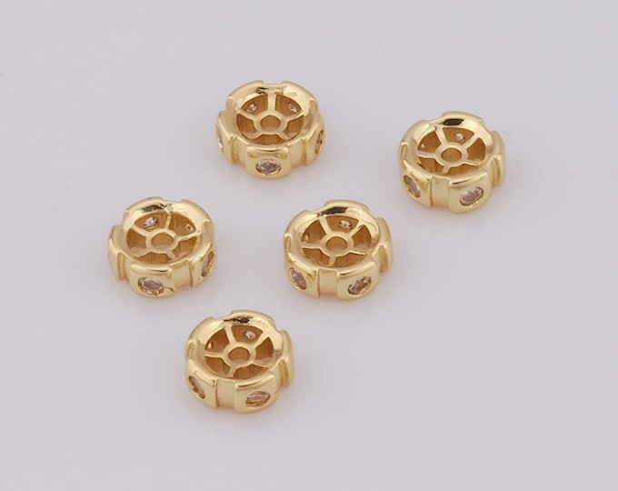 1 pcs 18K Gold Filled Tire Spacer Beads,Tire Beads,Tire Beads for DIY Jewelry Making Findings Supply