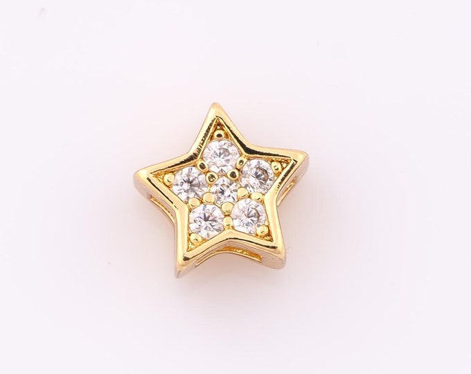 1 pcs 18K Gold Filled Star Spacer Beads,Star Beads,Star Beads for DIY Jewelry Making Findings Supply