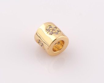 1 pcs 18K Gold Filled Round Tube Spacer Beads,Tube Beads,Round Beads for DIY Jewelry Making Findings Supply