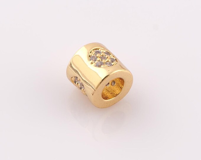 1 pcs 18K Gold Filled Round Tube Spacer Beads,Tube Beads,Round Beads for DIY Jewelry Making Findings Supply