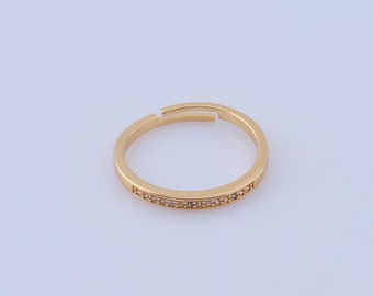 1 pcs Dainty Line Rings,18K Gold Filled CZ Line Rings,Adjustable Rings,Gift for Her
