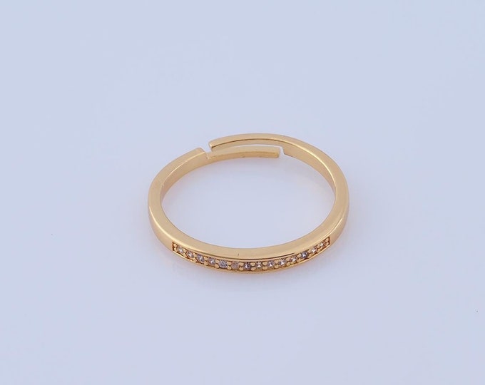 1 pcs Dainty Line Rings,18K Gold Filled CZ Line Rings,Adjustable Rings,Gift for Her