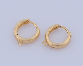 1 pair Gold Hoop Earrings,18K Gold Filled Earring Accessories,Hoop Earrings,Hypoallergenic Huggie Hoop,Gift for Her