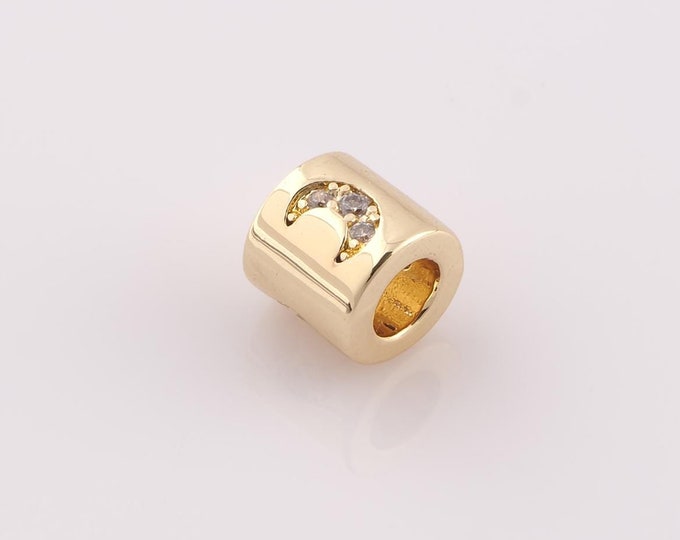 1 pcs 18K Gold Filled Round Tube Spacer Beads,Moon Beads,Round Beads for DIY Jewelry Making Findings Supply