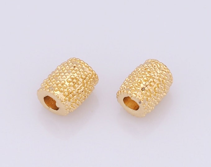 10 pcs 18K Gold Filled Round Barrel Bead,Barrel Beads,Tube Bead for DIY Jewelry Making Findings Supply