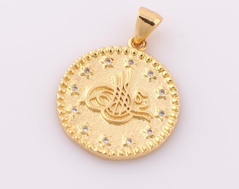 1 pcs Gold CZ Music Score Pendant,18K Gold Filled Star Charm,Music Score Charm DIY Bracelet Necklace Jewelry Making Findings Supply