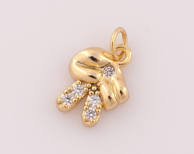 1 pcs Gold Gesture Pendant,18K Gold Filled Gesture Charm,Gesture Charm DIY Bracelet Necklace Jewelry Making Findings Supply