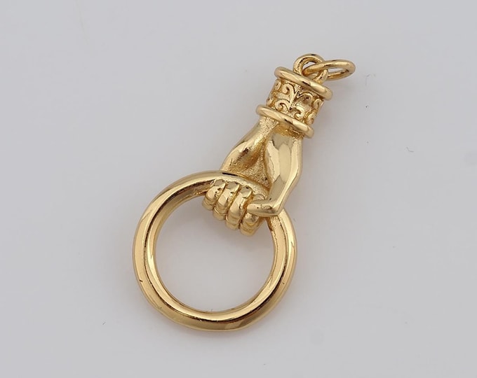 1 pcs Gold Hand Pendant,18K Gold Filled Hand Charm,Hand Charm DIY Bracelet Necklace Jewelry Making Findings Supply
