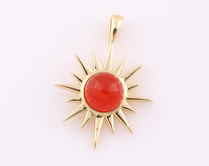 1 pcs Gold Sun Pendant,18K Gold Filled Sun Charm,Sun Charm DIY Bracelet Necklace Jewelry Making Findings Supply