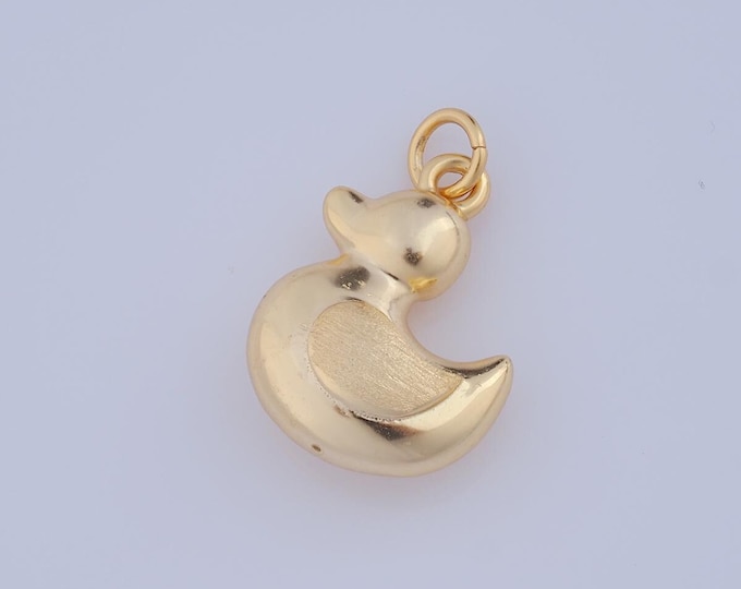 1 pcs Gold Duck Pendant,18K Gold Filled Duck Charm,Duck Charm DIY Bracelet Necklace Jewelry Making Findings Supply