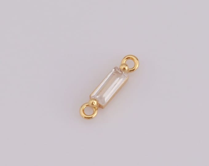 10 pcs Gold CZ Square Connector,18K Gold Filled Square Connector,Square Connector DIY Bracelet Necklace Jewelry Making Findings Supply