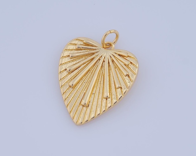 1 pcs Gold Heart Pendant,18K Gold Filled Heart Charm,Heart Charm DIY Bracelet Necklace Jewelry Making Findings Supply