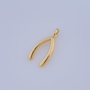 1 pcs Gold Wishbone Pendant,18K Gold Filled Wishbone Charm,Wishbone Charm DIY Bracelet Necklace Jewelry Making Findings Supply