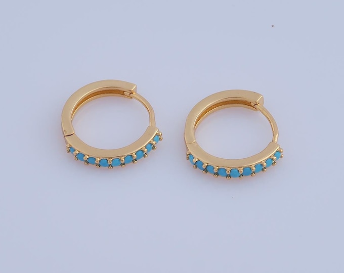 1 pair Gold CZ Hoop Earrings,18K Gold Filled Huggie Hoop Earring ,Hoop Earrings,Hypoallergenic Huggie Hoop,Gift for Her