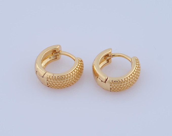 1 pair Gold Hoop Earrings,18K Gold Filled Huggie Hoop Earring ,Hoop Earrings,Hypoallergenic Huggie Hoop,Gift for Her