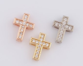 1 pcs 18K Gold Filled Cross Spacer Beads,Cross Beads,Cross Beads for DIY Jewelry Making Findings Supply