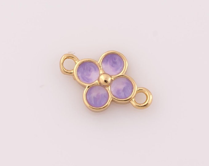 1 pcs Gold Flower Connector,18K Gold Filled Flower Connector,Flower Connector DIY Bracelet Necklace Jewelry Making Findings Supply
