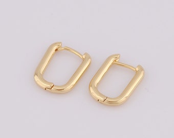 1 par de aros de oro, aros de oro de 18 quilates, aros de oro, aros hipoalergénicos, regalo para ella