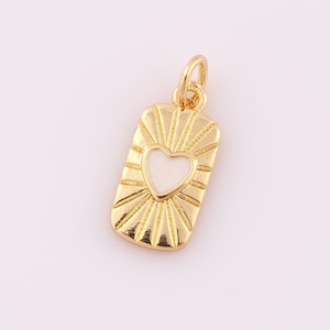 1 Stück Gold Herz Anhänger, 18K Gold Füllte Herz Charme, Emaille Herz Charme DIY Armband-Halskette Schmuck machen Erkenntnisse Versorgung