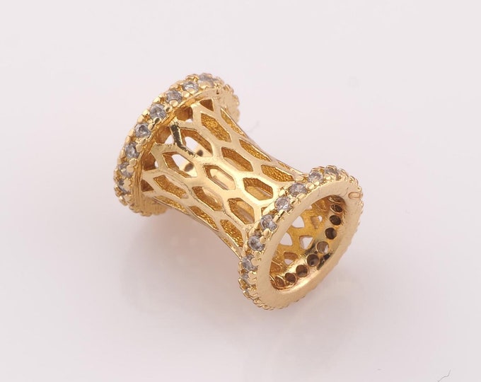 1 pcs 18K Gold Filled Round Tube Spacer Beads,Tube Beads,Round Beads for DIY Jewelry Making Findings Supply
