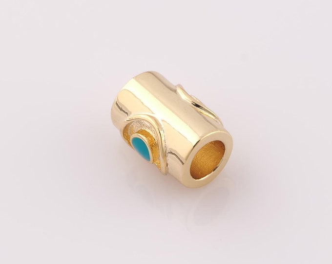 1 pcs 18K Gold Filled Round Tube Spacer Beads,Tube Beads,Round Beads for DIY Jewelry Making Findings Supply