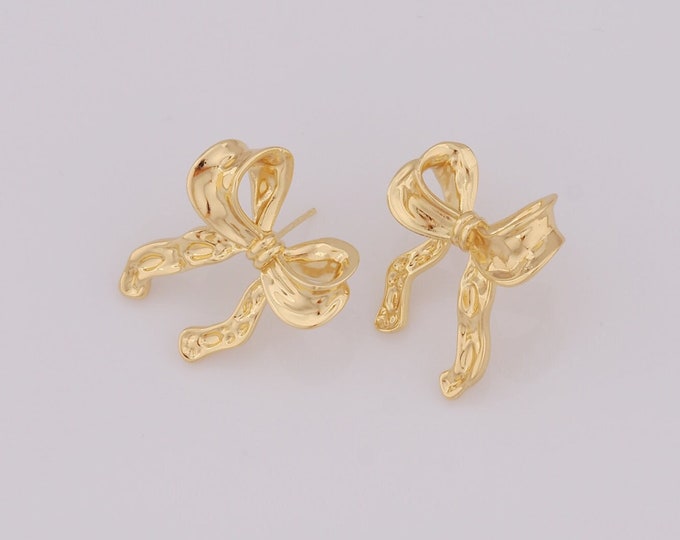 1pair Gold Bow Stud Earrings,18K Gold Filled Bow Stud Earrings,Bow Stud Earrings,Hypoallergenic Stud Earrings,Gift for Her