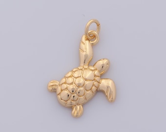 1 pcs Gold Turtle Pendant,18K Gold Filled Animal Charm,Turtle Charms DIY Bracelet Necklace Jewelry Making Findings Supply