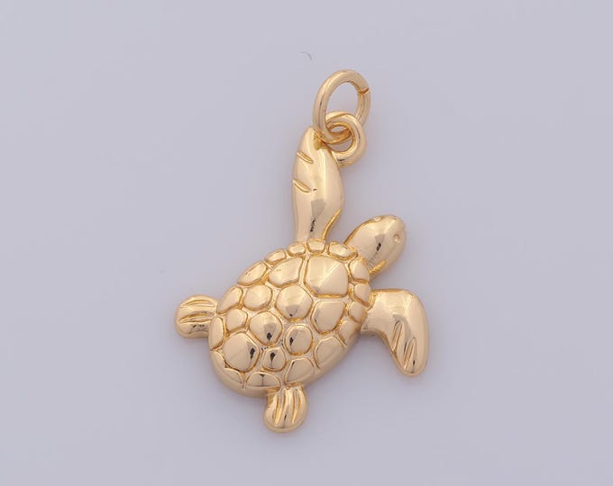 1 pcs Gold Turtle Pendant,18K Gold Filled Animal Charm,Turtle Charms DIY Bracelet Necklace Jewelry Making Findings Supply
