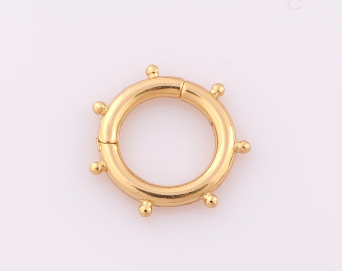 1 pcs Gold Snap Clasp,18K Gold Filled Push Door Clasp,Snap Clasp for DIY Bracelet Necklace Jewelry Making Findings Supply