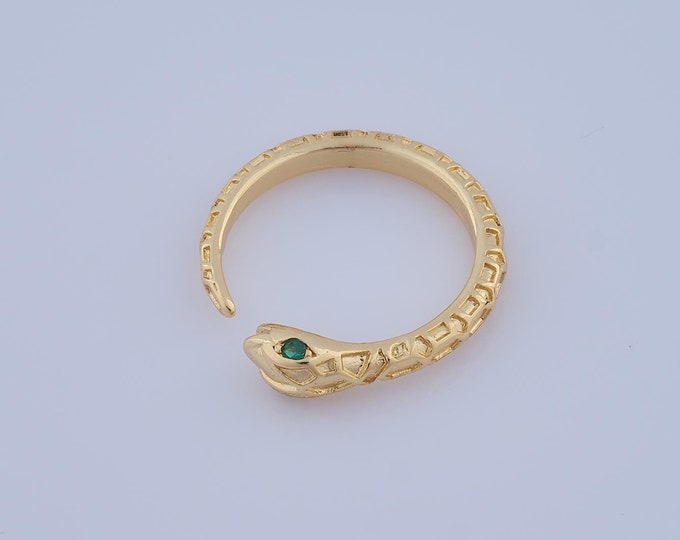 1 Pcs Dainty Gold CZ Snake Rings,18K Gold Filled Open Rings,Thin Gold Rings,Gift for Her