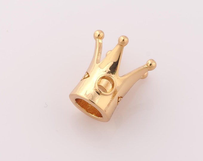 1 pcs 18K Gold Filled Crown Spacer Beads,Crown Beads,Crown Beads for DIY Jewelry Making Findings Supply