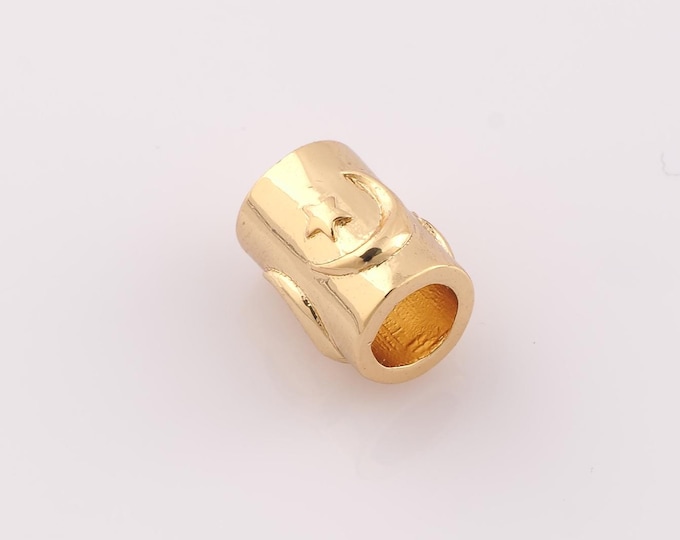 1 pcs 18K Gold Filled Round Tube Spacer Beads,Star Beads,Moon Beads for DIY Jewelry Making Findings Supply
