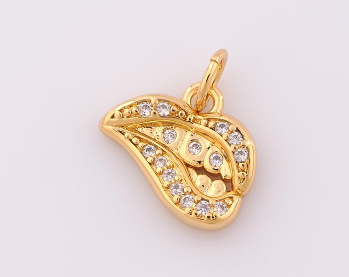 1 pcs Gold CZ Lips Pendant,18K Gold Filled Lips Charm,Lips Charm DIY Bracelet Necklace Jewelry Making Findings Supply