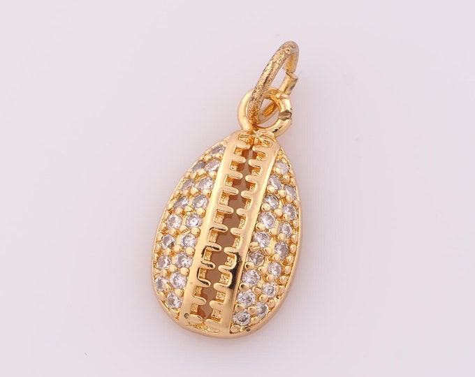 1 pcs Gold CZ Conch Pendant,18K Gold Filled Conch Charm,Conch Charm DIY Bracelet Necklace Jewelry Making Findings Supply