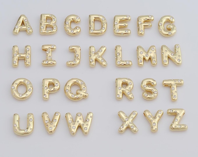 1 pcs 18K Gold Filled 26 Letters Pendant,Initial Charms,Letters Charm for DIY Jewelry Making Findings Supply